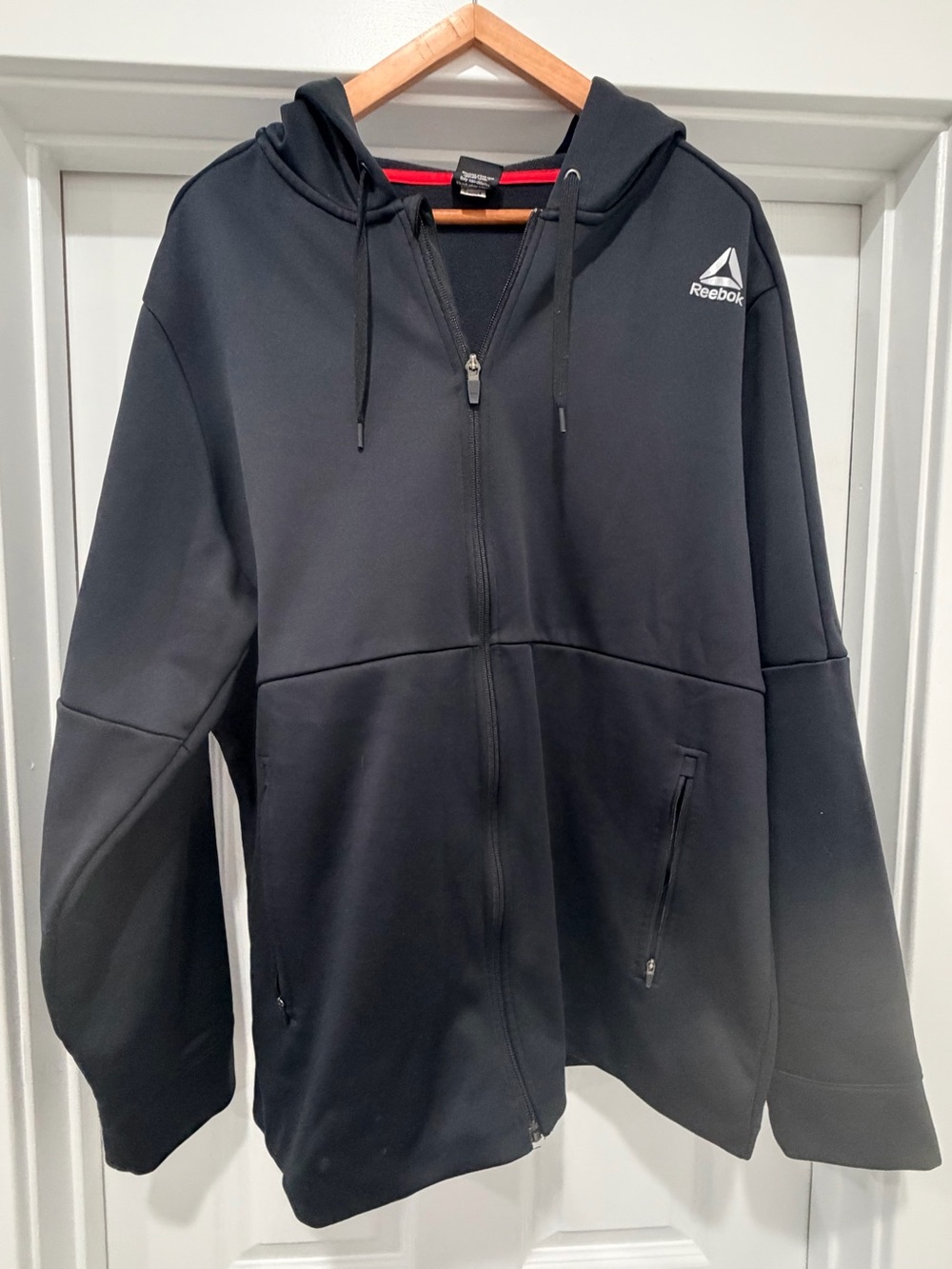 Reebok Black Zip Hoodie with Subtle Logo